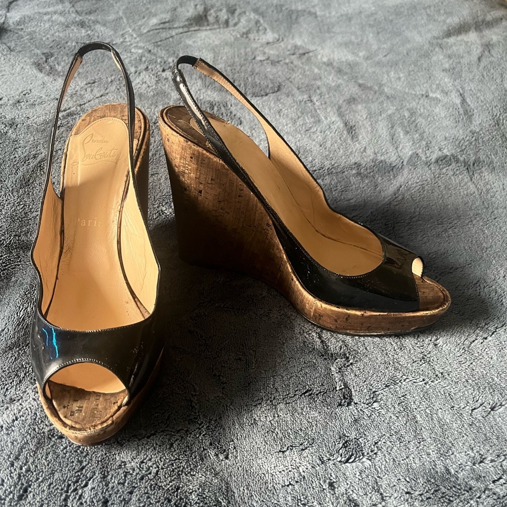 Christian Louboutin Wedge Slingback Heels